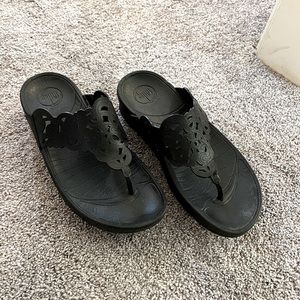 Black Laser Cut FitFlops